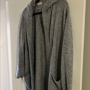 Cozy Gray Hooded Cardigan